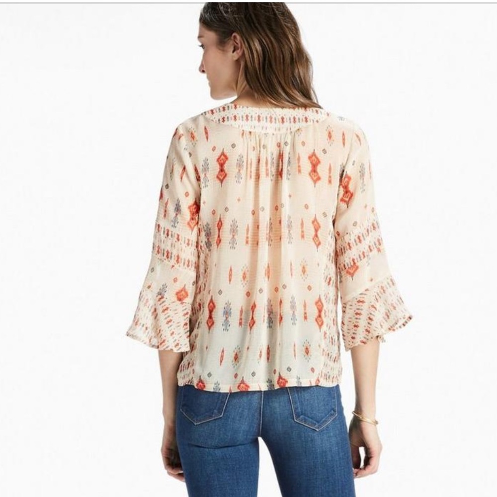 Lucky Brand woman’s Mix print boho top blouse - Picture 3 of 12